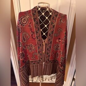 Boho Paisley Shawl pashmina and silk new no tags